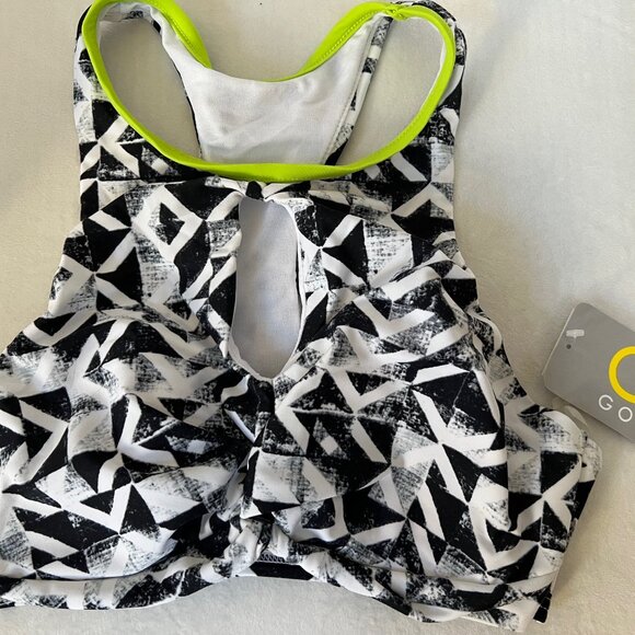 Go Gossip Women's Swim Top Size Small Black & White NWT - Picture 2 of 4
